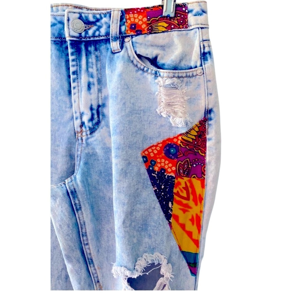 Patchwork Distressed Women's Jeans - image 8